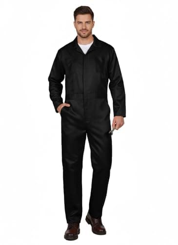 UQJE Men's Coveralls for Men Work Black Adult Jumpsuit Coveralls Halloween Costume-XL