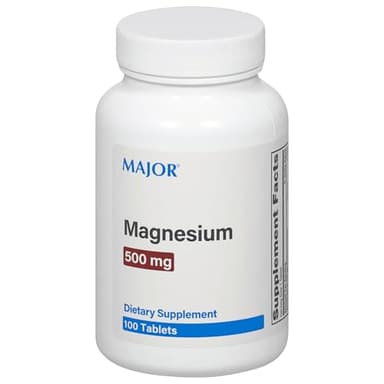 Major Magnesium 500mg - Magnesium Oxide Tablets - Dietary Supplement - 100 Count (1 Pack)