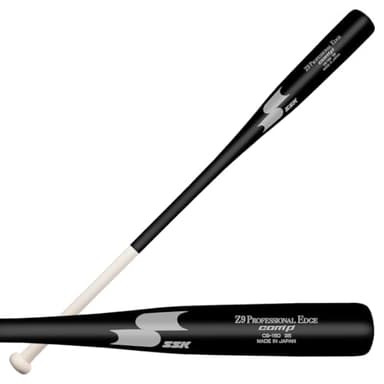 SSK Z9 Professional Edge Comp Coaches Wood Fungo Bat 33" 35" 37" - Baseball & Softball – 22+ Colors - 60 Day Warranty (35", Natural/Black/Silver)