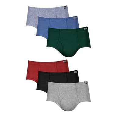 Hanes Men's 6-Pack Tagless No Ride Up Briefs with ComfortSoft Waistband, Assorted, X-Large