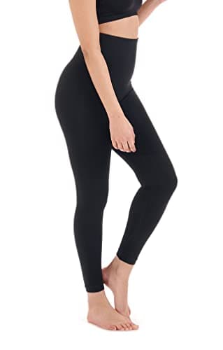 Herzmutter Tummy Control Leggins high Waist Oeko Tex 100 Certified Shaping Yoga Pants Postpartum After Birth Recovery 1600 (S-M) Black
