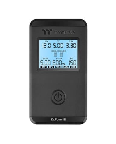 Thermaltake Dr. Power III ATX Power Supply Tester/Support up to ATX12V v3.1 with PCIe 12+4pin Connector/Voltage Output for +12V, +5V, +3.3V, and +5Vsb, AC-069-OO1NAN-A1
