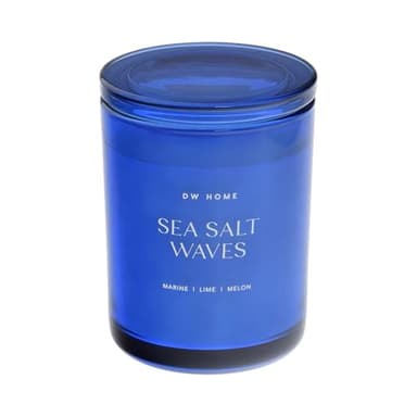 DW Home Sea Salt Waves Scented Candles, 15 oz Double Wick Large Jar, Up to 56 Hour Burn Time, Strong Long Lasting Fresh Marine Citrus Fragrance, Perfect for Home & Housewarming Gifts