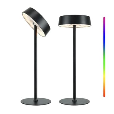Cordless Lamp, Rechargeable Table Lamp, Battery Operated, RGB Dimmable Touch Control, 3 Color Temperatures, LED Memory Function, Portable Outdoor Waterproof Desk Lamp, Restaurant Dining Patio Kitchen