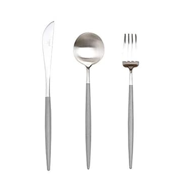 Cutipol Goa Grey/silver Series Home Dinner Flatware Cutlery Set of 3 Pcs, Spoon, Fork, Knife, Professional Cutlery Brand