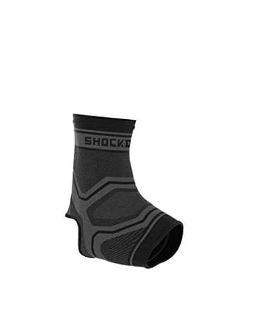 Shock Doctor Compression Knit Ankle Sleeve, Grey/Black, Adult-Medium