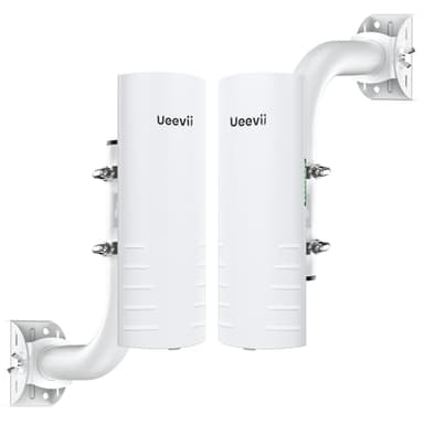 Wireless Bridge Outdoor with 2 Bracket: UeeVii CPE452 Point to Point 5.8G Long Range WiFi CPE - Extend Network to Shop Barn Garage, with 14DBi Antenna 24V PoE 2 LAN Port 2Pcs