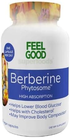Feel Good Superfoods Berberine Phytosome, 120 Vegan Capsules + Vssl Store Sticker.