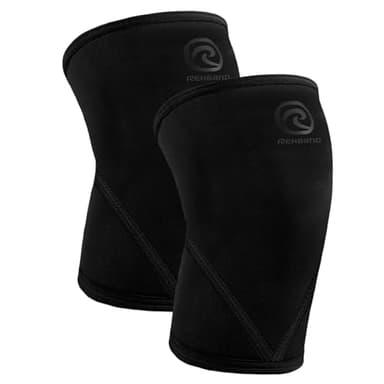 Rehband 7051 Classic 7mm V-Knee-Sleeve for Weightlifting, Competition Grade Powerlifting Knee Sleeve, Compression Sleeve for Crossfit, Squats, Gym, Colour:Carbon/Black - 1 Pair, Size:Medium
