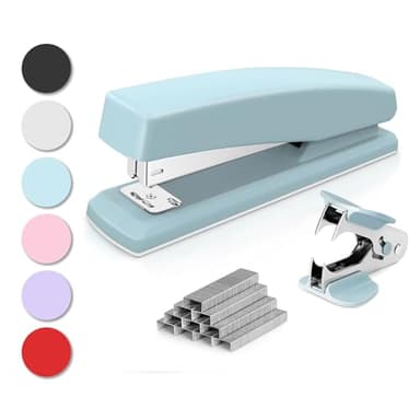 Deli Stapler, Desktop Staplers, 25 Sheet Capacity, Includes 1000 Staples and Staple Remover, Blue