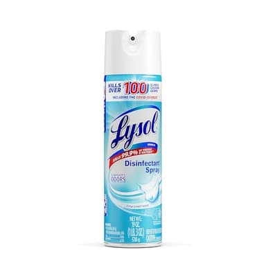Lysol Disinfectant Spray, Household Essential Cleaning Supplies, Multi-Purpose Room Spray, Antibacterial Sanitizer Spray, Upholstery Deodorizer, Home and Bathroom, Crisp Linen,19 Fl Oz