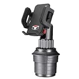 TUFF TECH Cup Holder Universal Car Mount Phone Holder with Adjustable Base and Holder for -iPhone, Samsung, LG, Moto, Huawei, Smartphones, Black