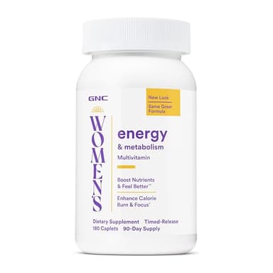 GNC Women's Energy & Metabolism Multivitamin - Women’s Multivitamin for Energy Support - Clinically-Backed Ingredients - High-Potency - Active Lifestyle Support - Gluten-Free - 180 Count (90 Servings)
