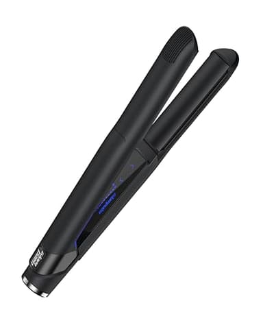 GLAMPALM Hair Straightener 1" Ceramic Volumizing Flat Iron Infused with Vita C, Korea's No.1 Professional Salon Tool, Curved Plates, Dual Voltage, Digital LED (210°–450°), 20s Fast Heat-Up (GP202T)
