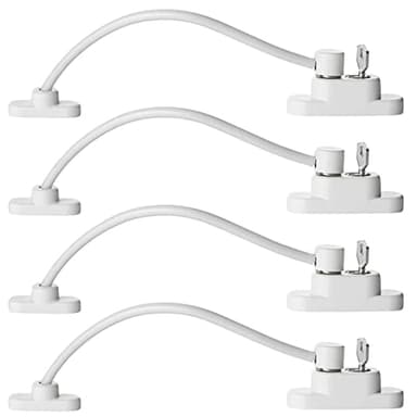 4pcs Window Door Restrictor Security Lock, Child Baby Security Wire Cable with Screws Keys, Self Adhesive for UPVC No Drilling Window Locks, Pet Child Safety Cable Lock for Child Pet
