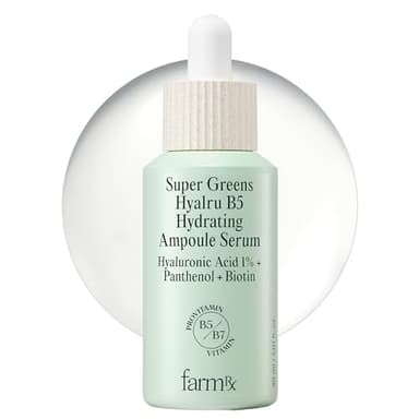 Farm Rx Super Greens Hyalru B5 Hydrating Ampoule Serum (latest version) - Korean Skin Care, Lightweight, All-Day Hydration. Hyaluronic Acid, Panthenol, Vegan (1fl oz)