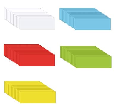 STTMGN Dry Erase Magnetic Labels (1x3,Pack of 60),Write On Magnets Sticker,Real Waterproof/Reusable for Classroom&Office&Cabinet&whiteboard&Fridge&More (Multicolor)