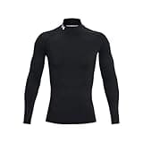 Under Armour Men's HeatGear Armour Mock Long Sleeve T-Shirt, Black (001)/White, X-Large