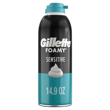 Gillette Foamy Sensitive Shave Foam for Men, Protection Against Shaving Irritation, Quick and Smooth Shave, sensitive skin, shaving cream, 14.9oz