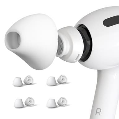 4 Pairs Ear Tips for AirPods Pro 1 & 2 [Relief Pain] [Fit in Case] Noise Cancellation Add Grip Sport Earbuds Extra Small/Small/Medium/Large (Mix Sizes)