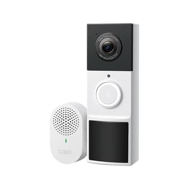 Tapo 2K Wireless Smart Video Doorbell with Chime - 160° Ultra-Wide View,Person Detection, Ring Call, 2-Way Audio, Subscription-Free Local Storage/Optional Cloud, Motion Only Alert, D210