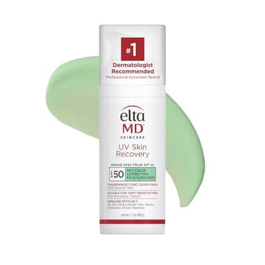 EltaMD UV Skin Recovery Green Tint 100% Mineral Sunscreen, SPF 50, Redness Correcting Face Sunscreen, Safe for Sensitive Skin, 1.7oz