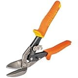 Klein Tools 2402S Straight-Cutting Offset Snips, Aviation Tin Snips with Forged Blade for Precision Sheet Metal Cutting