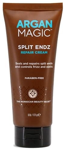Argan Magic Split Endz Cream - Instantly Binds Frayed and Separated Ends While Preventing Future Breakage | Controls Frizz | Made in USA, Paraben Free, Cruelty Free (6 oz)