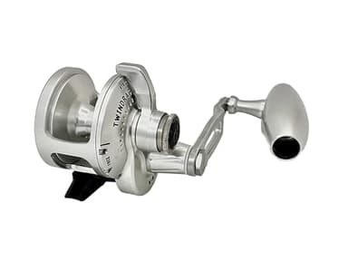 Accurate Fishing Products-Valiant Fishing Reel with TwinDrag System, CVX Technology & Stainless Steel Gears - BV-300-SPJ-SBA, Single-Speed (Silver/Black Accents)