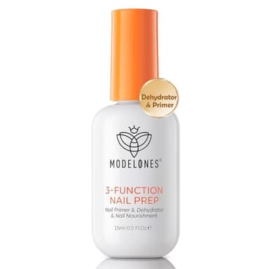 modelones Nail Dehydrator and Primer Base Coat, 3-in-One HEMA-Free Nourishing Prep for Acrylic & Gel Nails, Supports Growth