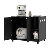 Yardenaler 41" x 27" x 35" Cat Litter Robot Box Enclosure with Scratching Board, Large Space for Placing Litter Robot 3/4, Hidden Pets House Cabinet Furniture for Automatic Cat Litter Box, Black