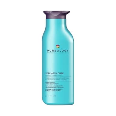 Pureology Strength Cure Shampoo - For Damaged or Color Treated Hair, Hair Strengthening & Prevents Breakage, Seals Split Ends, Vegan & Sulfate-Free, 9 Fl Oz