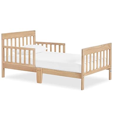 Dream On Me Finn Toddler Bed, Low Floor Wooden Bed, Side Safety Bed Rails, GREENGUARD Gold & BSA Certified, Non-Toxic Paint Finish, New Zealand Pinewood, up to 50 lbs - Vintage White Oak