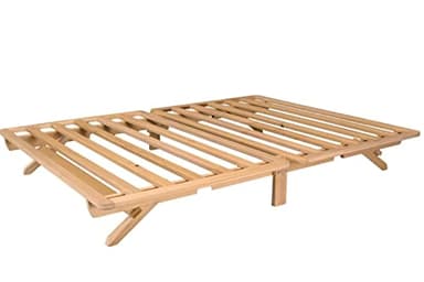 KD Frames Fold Platform Bed - Queen Bed Frame - Unfinished Wood Bed Frame - Foldable Bed Queen - Natural, Minimalist Bed - Easy Assembly, No Box Spring Needed - Solid Wood Fold Up Queen Platform Bed