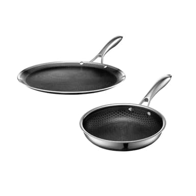 HexClad Hybrid Nonstick 2-Piece Cookware Set, 8" Pan and 12" Griddle Pan
