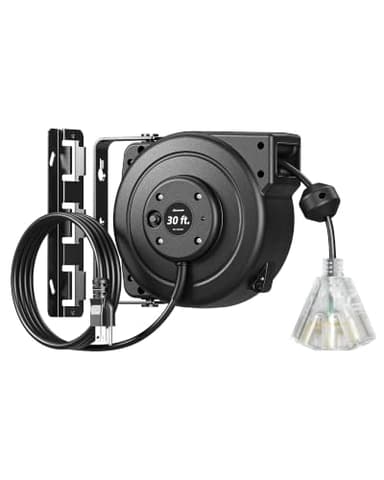 DEWENWILS 30FT Retractable Extension Cord Reel,16/3C SJTOW Cord Reel
