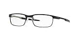 Oakley Men's Ox3222 Steel Plate Rectangular Prescription Eyeglass Frames, Powder Coal/Demo Lens, 56 mm