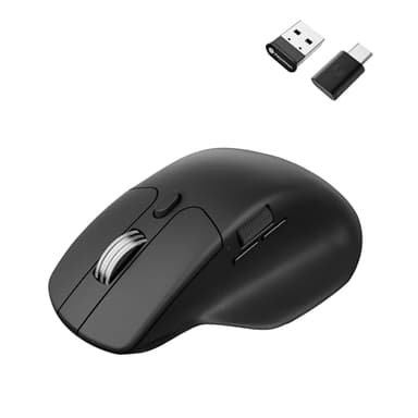 Keychron M6 Silent Wireless Gaming Mouse, 1000Hz Polling, Bluetooth 5.3/2.4GHz/Wired, PixArt 3311 Optical Sensor up to 12,000 DPI, Lightweight 3.03 oz(86g), Programmable, for Windows/Mac/Linux – Black