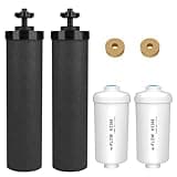 Water Filter Replacement for Berkey®, 2 Black Carbon Filters and 2 Fluoride Filters Compatible with Berkey® Gravity Water Filter System