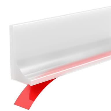 Zehiels 39" Shower Threshold Water Dam Silicone Shower Water Guard Collapsible Shower Door Bottom Seal Shower Splash Guard for Wet and Dry Separation