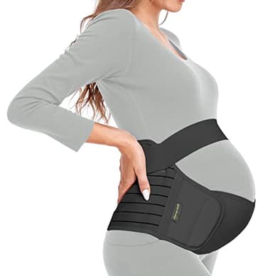 ChongErfei Maternity Belt, Pregnancy 3 in 1 Support Belt for Back/Pelvic/Hip Pain, Maternity Band Belly Support for Pregnancy Belly Support Band (M: Fit Ab 35.5"-47.3", Black)