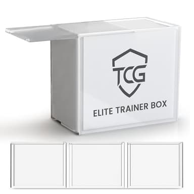 Acrylic ETB Case 3 Pack - Magnetic Sliding Lid - 8mm + 5mm ETB Protector Case Compatible with Elite Trainer Boxes Includes Microfiber Cloth