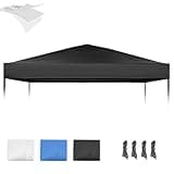 10×10 Canopy Replacement Top, Pop Up Canopy Replacement Tent Cover for Straight Leg Frame, Waterproof Canopy Top Cover for Garden Patio Camping (Top Only)(Black)