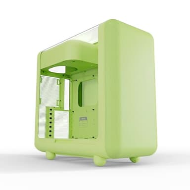 Hyte X50 - Modern Performance ATX Mid-Tower Gaming PC Case - Optimized High Airflow Chassis- 4mm Thick, Curved, Laminated Acoustic Glass -Micro Mesh Panels w Sturdy Stamped Steel- Matcha Milk (Green)