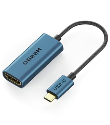 QGeeM USB C to HDMI Adapter 4K@60Hz,Type-C Thunderbolt 3/4 to HDMI Adapter Converter,Compatible for MacBook Pro,iPhone17 Max Plus,iPad Air,XPS,Galaxy S24Ultra,iMac Mini Etc.