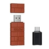 Mcbazel 8Bitdo Wireless USB Adapter 2 for Switch, Windows, Mac & Raspberry Pi, Compatible with Xbox Series X/S, Xbox One, Switch Pro, PS5 Controller and More with OTG Adapter - Brown