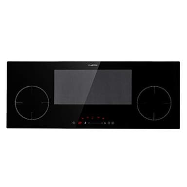 Klarstein Delicatessa 90 Slim Induction Hob Self-Sufficient, Built-In Flex Zone 90 cm, 4 Zones, 7000 W, 9 Power Levels, Booster, Pan Detection, Timer, Glass Ceramic, Hob, Black