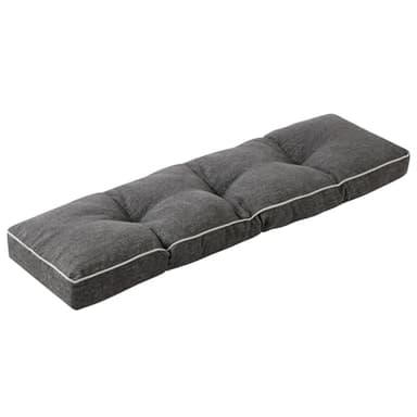 IPYNBAP Bench Cushion, 42 x 16 Inch Patio Furniture Cushions with Durable Ties, Soft Memory Foam Bench Cushions for Indoor/Outdoor Furniture with Non-Slip Bottom, Kitchen&Dining, Dark Grey