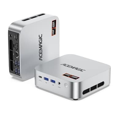 ACEMAGICIAN W1 Mini PC - AMD Ryzen 7 H 255(Upgraded 8745HS), 32GB DC5600MHz DDR5 1TB PCIe4.0 M.2 SSD Mini Computers(8C/16T, up to 4.9GHz), Radeon 780M 8K Triple Display USB4 WiFi6E/BT5.2, VESA 2.5GbE