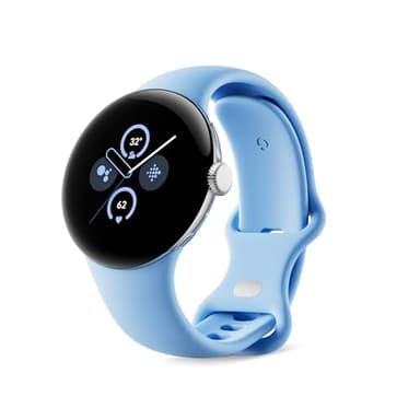 Google Pixel Watch 2 with the Best of Fitbit and Google - Heart Rate Tracking, Stress Management, Safety Features - Android Smartwatch, Polished Silver Aluminum Case, Bay Active Band - Wi-Fi (Renewed)